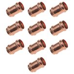 Lot de raccord cuivre à sertir - 10 Manchons Femelle Ø22