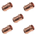 Lot de 5 raccords cuivre à sertir Manchons Femelle Ø16