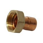 Raccord droit 2 pièces écrou prisonnier à joint plat - Femelle 1"1/4 (33/42) - Cuivre Ø28 - Arcanaute