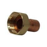 Raccord droit 2 pièces écrou prisonnier à joint plat - Femelle 1/2" (15/21) - Cuivre Ø12 - Arcanaute