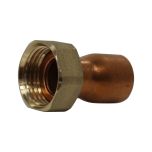 Raccord droit 2 pièces écrou prisonnier à joint plat - Femelle 1/2" (15/21) - Cuivre Ø16 - Arcanaute