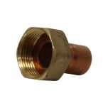 Raccord droit 2 pièces écrou prisonnier à joint plat - Femelle 3/4" (20/27) - Cuivre Ø16 - Arcanaute