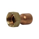 Raccord droit écrou prisonnier à joint plat - Femelle 3/8" (12/17) - Cuivre Ø14 - Arcanaute