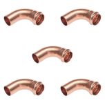 Lot de 5 raccords cuivre à sertir - Courbes 90° Mâle/Femelle Ø16