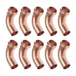 Lot de 10 raccords cuivre à sertir - Courbes 90° Mâle/Femelle Ø12