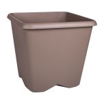 Pot carré non percé CHORUS Taupe, 29,5 x 29,5 x 27,3 cm, 15,2 L - EDA