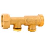 Clapet antipollution NF ACS femelle mâle 1" (26/34) avec bouchons laiton 1/4" (8/13) - Longueur 81 mm - Sferaco