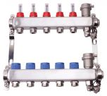 Collecteurs PCBT F 1" avec débitmètres 8 départs M 3/4EK Inox - Somatherm