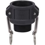 Coupleur mâle B - 1"1/2 (40/49) - raccord rapide à cames polypropylène - Sferaco