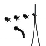 Pack encastré mélangeur bain douche 2 sorties CROSS ROAD - Blackmat - Cristina Ondyna