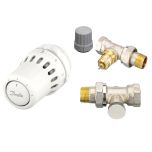 Kit Tête thermostatique React + Corps RA-FN droit DN15 - 1/2'' (15/21) + Coude de réglage RLV-S 1/2'' (15/21) - Danfoss