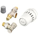Kit Tête thermostatique React + Corps RA-FN équerre inversé DN15 1/2'' (15/21) + Coude de réglage RLV-S 1/2'' (15/21) - Danfoss