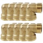 Lot de 10 Coudes Laiton Mâle/Femelle 1" (26/34) - Arcanaute