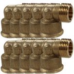 Lot de 10 Coudes Laiton Mâle/Femelle 1/2" (15/21) - Arcanaute