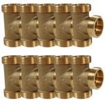 Lot de 10 Tés Laiton Mâle 1" (26/34) - Arcanaute