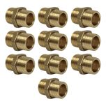 Lot de 10 Mamelons Laiton Egal mâle mâle 3/8" (12/17) - Arcanaute