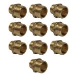 Lot de 10 Mamelons Laiton Réduit mâle/mâle 1/2"-3/8" (15/21-12/17) - Arcanaute