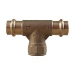 Raccord laiton à sertir et à visser - Té Femelle Femelle Femelle 18 x 1/2" (15/21) x 18