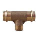 Raccord laiton à sertir et à visser - Té Femelle Mâle Femelle 28 x 3/4" x 28