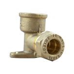 Coude bicone avec base de fixation 1/2" (15/21) Femelle - Cuivre Ø14 - Arcanaute