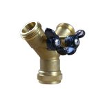 Jonction Y filetée mâle 3/4 (20x27) avec 2 robinets - écrou libre