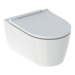 WC suspendu turboflush sans bride ONE caréné avec abattant frein de chute inserts blanc - Geberit