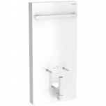 Panneau sanitaire Geberit MONOLITH pour bidet, 101 cm, avec porte-serviettes, verre blanc, latéral aluminium - Geberit