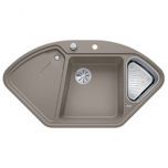 Évier de cuisine BlancoDelta II - Tartufo - sous-meuble 90x90x80 cm - L 1057 x l 575 x P 183/120 mm + vide-sauce - Blanco