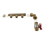 Pack collecteur distribution sanitaire/chauffage M 3/4" (20/27) - F 1/2" (15/21) - 3 Sorties Verticales Mâles 1/2" (15/21) - 1 Sortie Horizontale 1/2" (15/21) - Arcanaute