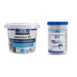 Pâte à joint Gebatout 500 gr et son Dévidoir 200 gr de filasse de lin RT1 pour étanchéité des réseaux sanitaires - Certifié au contact eau potable - GEB