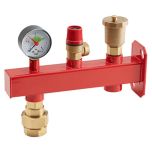 Kit support rouge monté pour vase expansion chauffage - Arcanaute