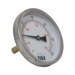 Thermomètre axial Ø100 - 0 à 120° - Longueur doigt de gant 50 mm - pour chauffage et réfrigération - Arcanaute