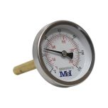 Thermomètre axial Ø63 - 0 à 120° - Longueur doigt de gant 100 mm - pour chauffage et réfrigération - Arcanaute