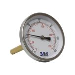 Thermomètre axial Ø80 - 0 à 120° - Longueur doigt de gant 100 mm - pour chauffage et réfrigération - Arcanaute