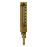 Thermomètre monobloc droit Ø150 1/2" (15/21) - 0 à 120° - Longueur de gaine 50 mm - pour chauffage et climatisation - Arcanaute