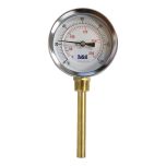 Thermomètre radial  Ø80 - 0 à 120° - Longueur doigt de gant 100 mm - pour chauffage et réfrigération - Arcanaute