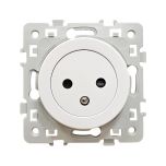 Prise 2P+T 16A affleurante NF avec griffes - SQUARE blanc - Eur'Ohm