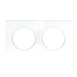 Plaque de finition 2 postes - SQUARE Blanc brillant nacré - Eur'Ohm