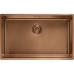 Cuve Mythos Masterpièce BXM 110-68 cuivre 725 x 450 x 200 mm - sous-meuble 60 cm - vidage automatique - Franke
