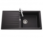 Évier de cuisine Noir SLAVE - L 1000 x l 500 x P 185 mm - sous-meuble 60 cm - Aquatop