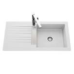 Évier de cuisine blanc TREVISE - L 1000 x l 500 x P 185 mm - sous-meuble 60 cm - Aquatop