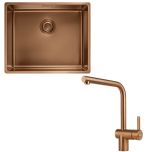 Pack cuve Mythos MasterPiece inox 540 x 450 x 200 mm + mitigeur Atlas Néo cuivre - Franke