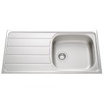 Évier de cuisine en Inox lisse Montebello - L 1000 x l 500 x P 160 mm - sous-meuble 60 cm - Aquatop