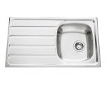 Évier de cuisine en Inox lisse Montebello - L 860 x l 500 x P 160 mm - sous-meuble de 45 cm - Aquatop