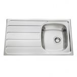 Évier de cuisine en Inox mini-structure Montebello - L 860 x l 500 x P 160 mm - sous-meuble de 45 cm - Aquatop