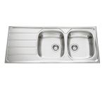 Évier de cuisine Inox lisse Montebello - L 1160 x l 500 x P 160 mm - sous-meuble 60 cm - Aquatop