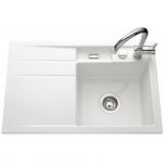 Évier de cuisine blanc BELA - égouttoir à gauche - L 780 x l 510 x P 200 mm - sous-meuble 45 cm - Aquatop