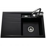Évier de cuisine nigra BELA égouttoir à gauche - L 780 x l 510 x P 200 mm - sous-meuble 45 cm - Aquatop