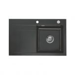 Évier de cuisine Céramique STEMA nigra - égouttoir à droite - L 800 x l 510 x P 200 mm - Aquatop