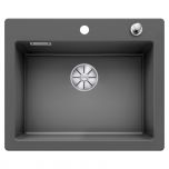 Évier en céramique Palona 6 - Sous-meuble de 60cm - 615 x 510 x 190 mm - Basalte - Vidage automatique - Blanco